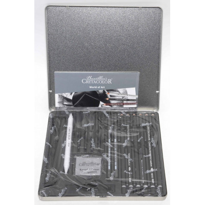 KIT DE DIBUJO CRETACOLOR 25 PIEZAS WOLF BOX