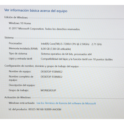 Portatil HP 15-AC116NS 15" I3-5005U/8GB/1TB