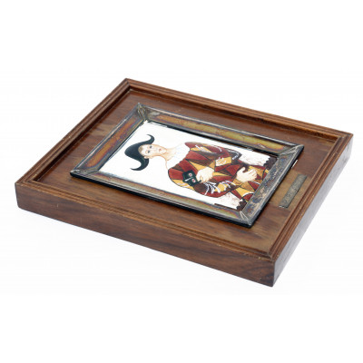 CUADRO ARLEQUIN - PICASSO - ESMALTADO EN MARCO DE PLATA