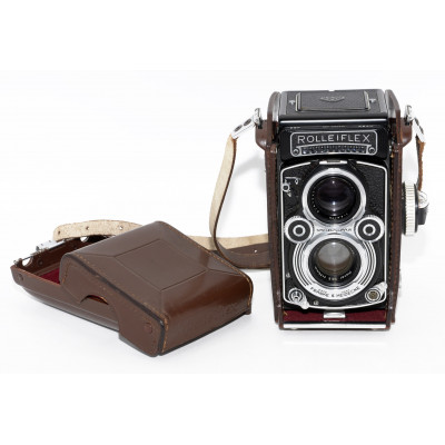 CÁMARA TLR FORMATO MEDIO ROLLEIFLEX 3.5F PLANAR 75MM 3.5 CON FUNDA