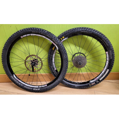 RUEDAS BICICLETA CARRETERA AMBROSIO ARO ROJO