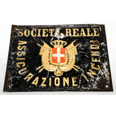 PLACA METÁLICA SOCIETA REALE ASSICURAZIONE INCENDI
