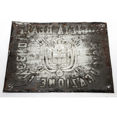 PLACA METÁLICA SOCIETA REALE ASSICURAZIONE INCENDI