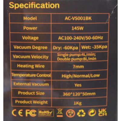 ENVASADORA AL VACIO ALACRIS