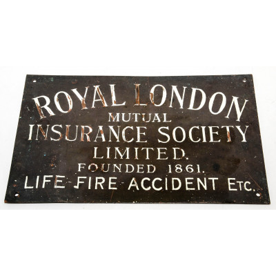 PLACA METÁLICA ROYAL LONDON INSURANCE SOCIETY