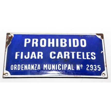 PLACA METÁLICA ORDENANZA MUNICIPAL