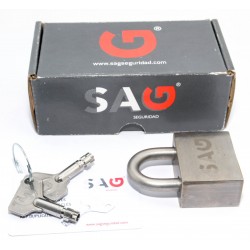CANDADO SAG 40C ARCO CORTO 25.5MM ACERO INOX AISI 303