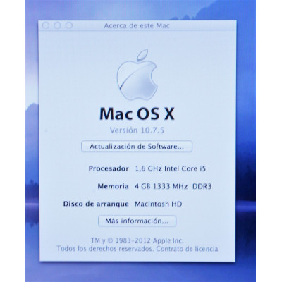 MacBook Air 13 A1370 I5 a 1,6 GHz/4GB/128GB SSD