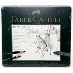 SET 19 PIEZAS LAPICES Y CARBONCILLOS FABER-CASTELL GRAPHITE SET