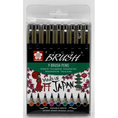 ROTULADORES PINCEL SAKURA PIGMA BRUSH 9