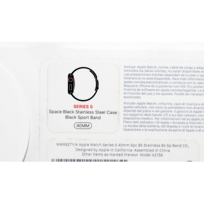 APPLE WATCH SERIES 5 ACERO A2156 (CEL) 40mm NEGRO
