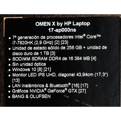 PORTÁTIL ASUS ROG GL753VD-GC011 17" INTEL I7-7700HQ 2.8GHz/8GB/512GB SSD + 1TB HDD/NVIDIA GEFORCE GTX 1050