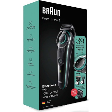 RECORTADORA BARBA BRAUN BEARDTRIMMER 3 PRECINTADA