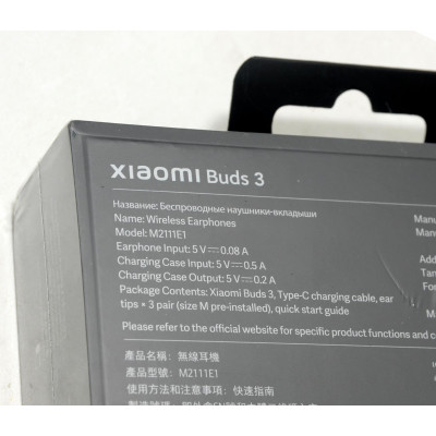 AURICULARES BLUETOOTH XIAOMI BUDS 3 NEGRO PRECINTADO