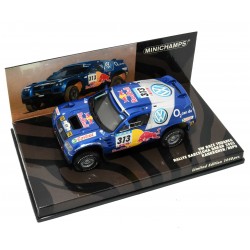 COCHE A ESCALA MINICHAMPS VW RACE TOUAREG RALLY BCN DAKAR 2005