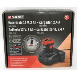 BATERIA 12V 2AH + CARGADOR 2.4A PARKSIDE