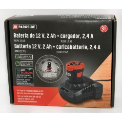 BATERIA 12V 2AH + CARGADOR 2.4A PARKSIDE