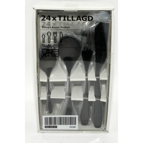 CUBERTERIA IKEA TILLAGD X24 NEGRA