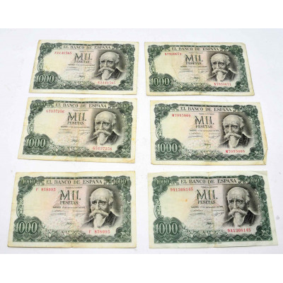 LOTE DE BILLETES 41000 PESETAS EN BILLETES DE MIL