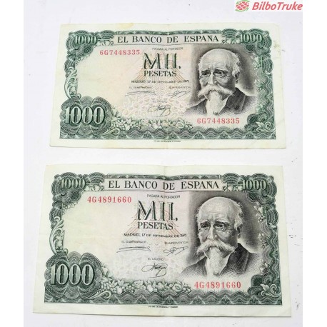 LOTE DE BILLETES 41000 PESETAS EN BILLETES DE MIL