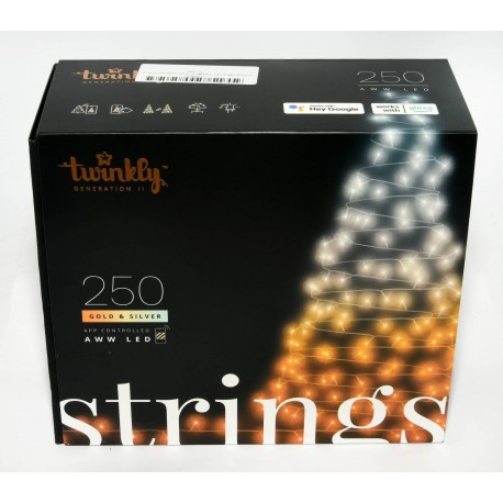 LUCES NAVIDAD TWINKLY 250 GENERATION II ORO PLATA