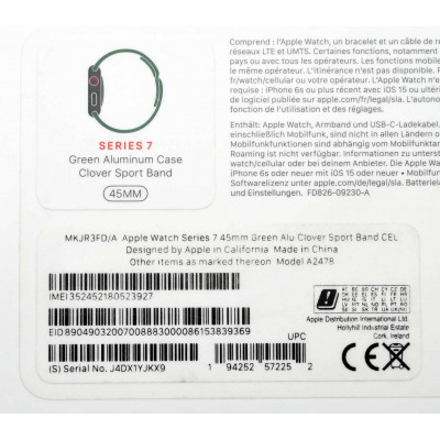 APPLE WATCH SERIES 7 45MM ALUMINIO VERDE