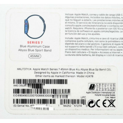 APPLE WATCH SERIES 7 45MM ALUMINIO AZUL