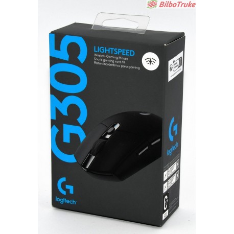 RATON INALAMBRICO GAMING LOGITECH G305 LIGHTSPEED NEGRO PRECINTADO