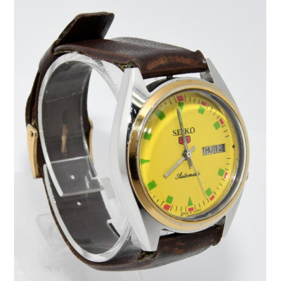 RELOJ AUTOMATICO SEIKO 5 ESFERA AMARILLA