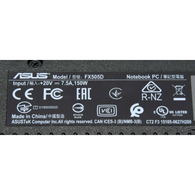 PORTATIL GAMING ASUS FX505D / AMD RYZEN 5 3550H 2.1GHz / 500GB SSD / 16GB RAM