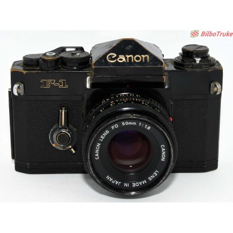 CAMARA ANALÓGICA VINTAGE CANON F1 +CANON 50MM 1.8