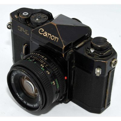 CAMARA ANALÓGICA VINTAGE CANON F1 +CANON 50MM 1.8
