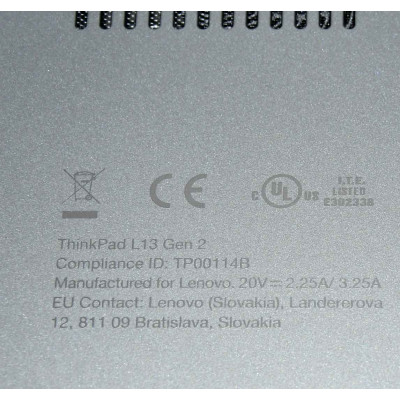 NOTEBOOK LENOVO THINKPAD L13 GEN2 / INTEL i7-1165G7 4.7GHz / 500GB SSD / 16GB RAM