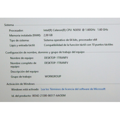 PC PORTATIL HP STREAM 14-AX003NS CELERON N3060 1.6GHZ 4RAM 32HDD