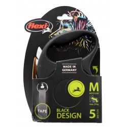 CORREA PARA PERROS EXTENSIBLE FLEXI BLACK DESIGN