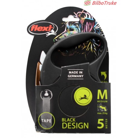 CORREA PARA PERROS EXTENSIBLE FLEXI BLACK DESIGN