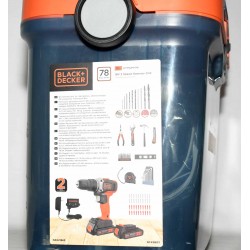 TALADRO A BATERIA BLACK DECKER 18V + MALETA 78 PIEZAS