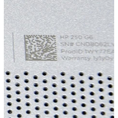 PORTATIL NOTEBOOK HP 250 G6 / INTEL i3-6006U 2GHz / 120GB SSD / 4GB RAM