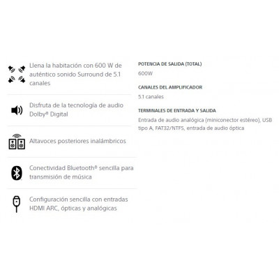 HOME CINEMA SURROUND 5.1 SONY HT-S40R