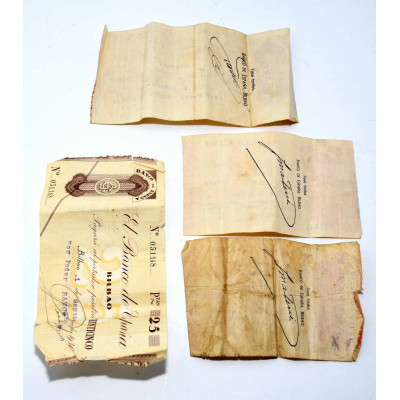 LOTE DE BILLETES 60 PESETAS 1936 BANCO BILBAO