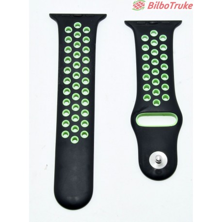 CORREA APPLE WATCH SPORT BAND NIKE 44MM NEGRO-VERDE