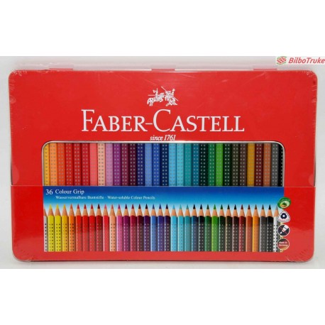 ESTUCHE FABER-CASTELL x36 LAPICES CON GRIP DE COLORES VIVOS