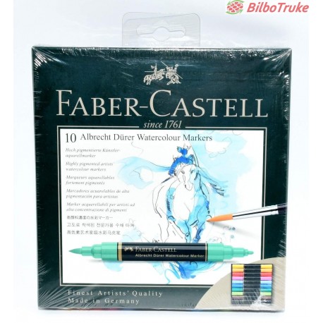 ESTUCHE X10 ROTULADORES DOBLES FABER CASTELL WATERCOLOUR MARKERS