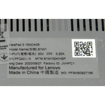 PORTATIL LAPTOP LENOVO IDEAPAD 3 15ADA05 / AMD 3020e 1.2GHZ / 120GB SSD / 8GB RAM