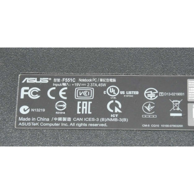 PORTATIL NOTEBOOK ASUS F551C / i3-3217U 1.8GHz / 500GB HDD / 4GB RAM