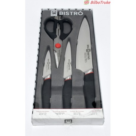 SET BRA A805004 SET 3 CUCHILLOS + TIJERAS BISTRO