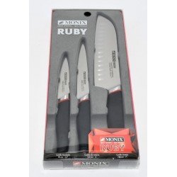 SET 3 CUCHILLOS MONIX RUBY