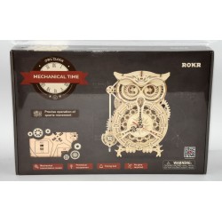 MAQUETA DE MADERA ROKR OWL CLOCK LK503