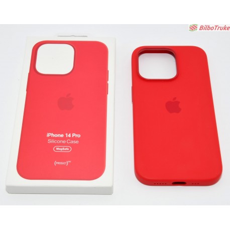 FUNDA IPHONE 14 PRO SILICONE CASE ROJO