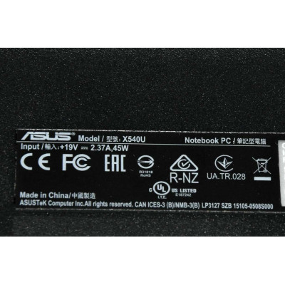 PORTATIL NOTEBOOK ASUS X540U / INTEL i3-7020U 2.3GHz / 1TB HDD / 8GB RAM